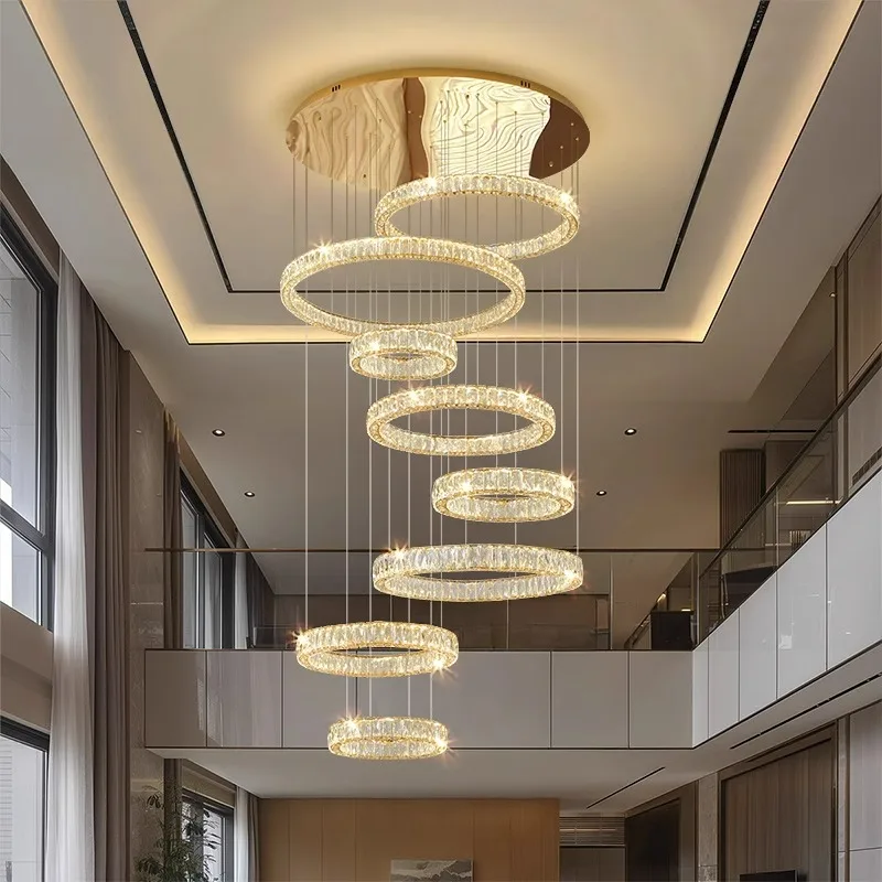 Modern home decoration crystal chandelier, stair Pendant lamp, living room Pendant lights, interior lighting