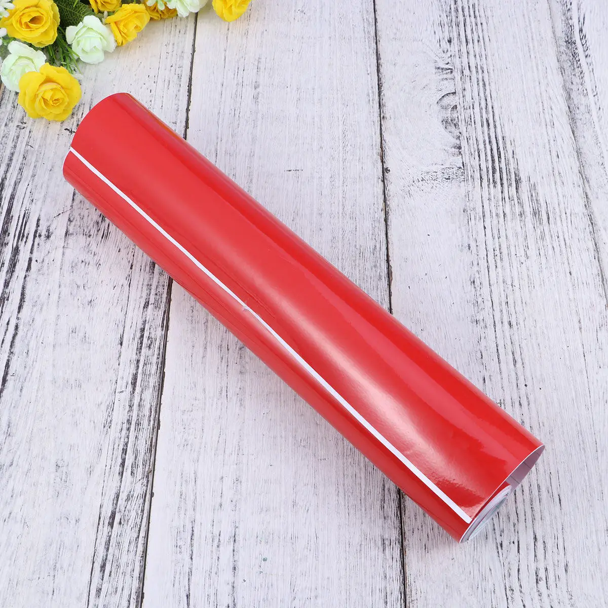 Red Glossy Car Sticker Foil Wrap Motorcycle Car Appearance Modified Film Waterproof PVC Stretchable Self-Adhesive No Residue