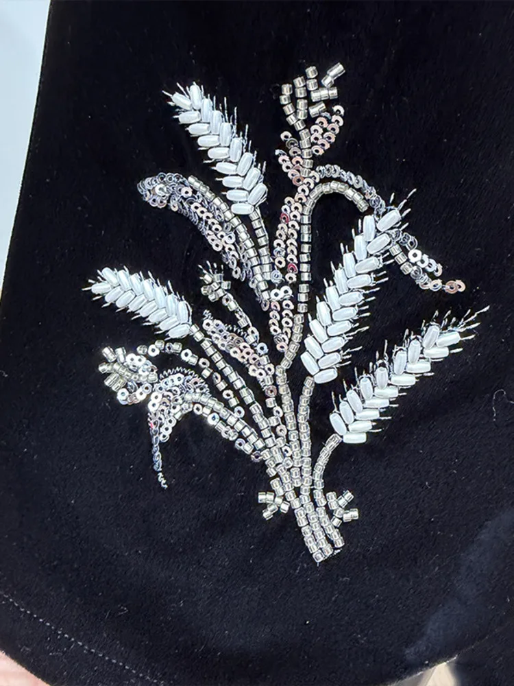 DFDG 2025 Autunno Primavera Abito elegante da donna con scollo a V in velluto floreale a maniche lunghe aderente Abito maxi con spacco alto Abito versatile