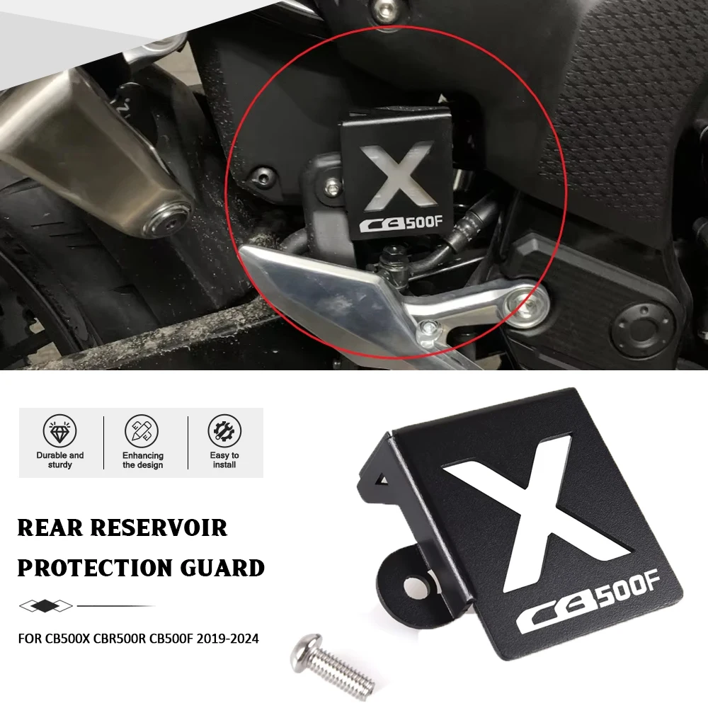 

FOR Honda CB500X CBR500R CB500F 2019-2024 CB400X CB400F Motorcycle Rear Brake Pump Fluid Tank Oil Cup Reservoir Guard Protector