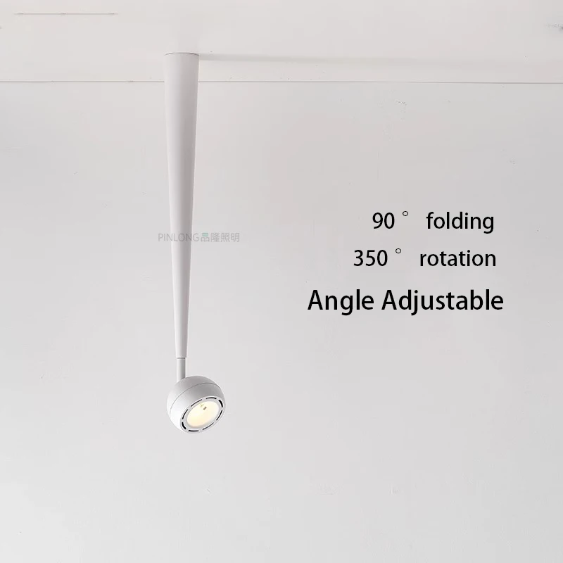Led Spotlights Surface Mounted Spot Light Adjustable Angle 350 Degree Rotatable Ceiling Lamp Long Tube Aluminum COB Foco Lights