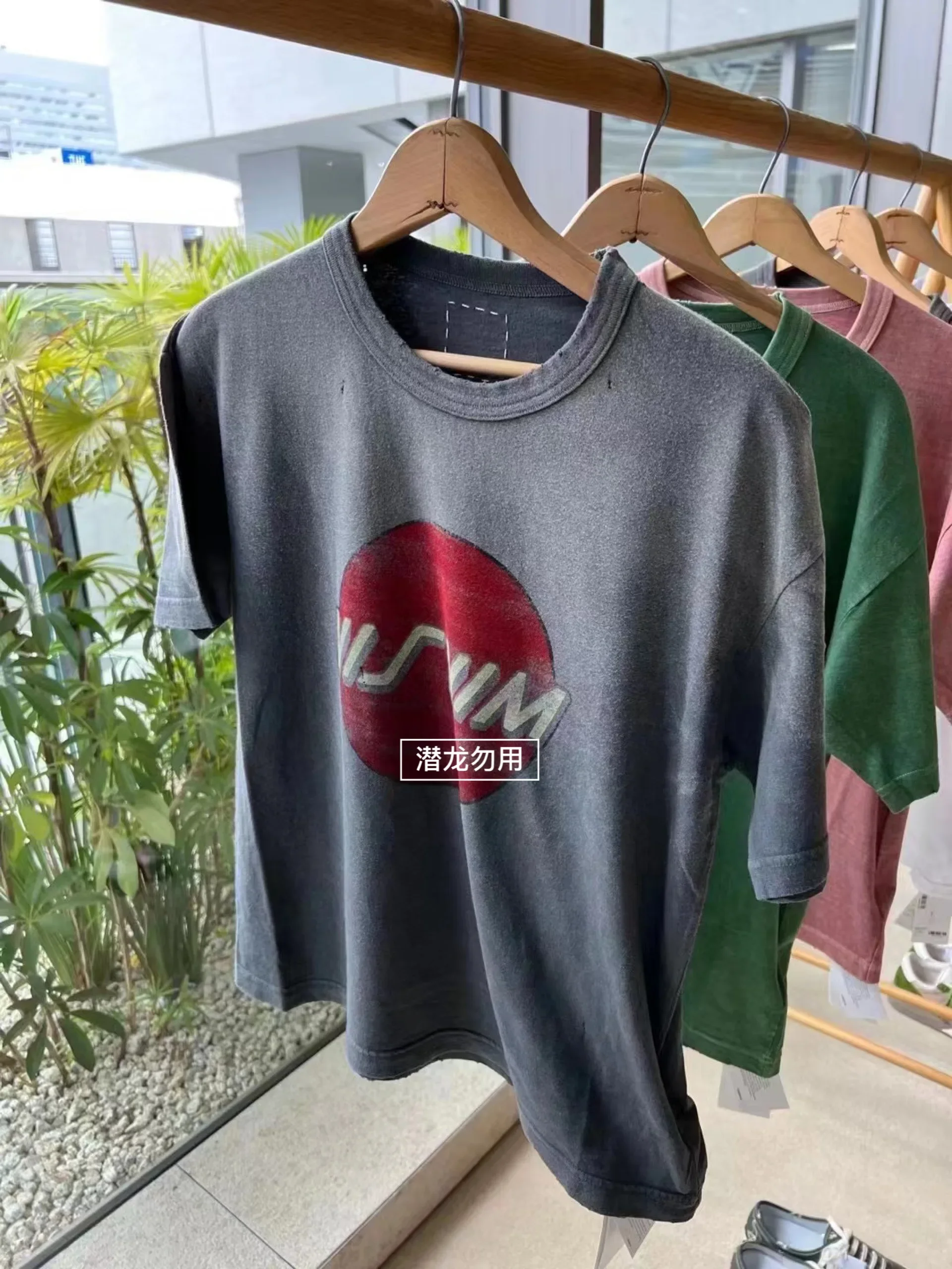 [التجزئة والجملة] VISVIM WMV 22AW JUMBO TEE S/S CRASH VV Vandalism قديم تي شيرتات قصيرة الاكمام 120