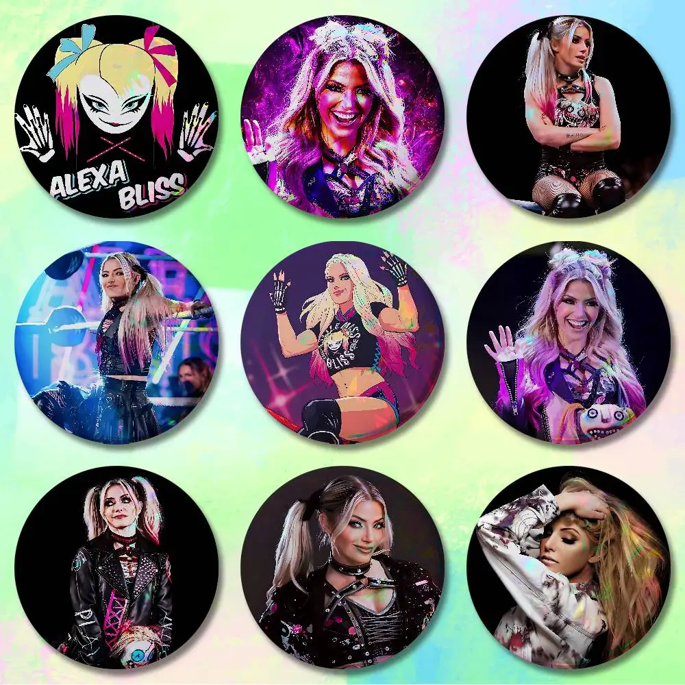 

A-Alexa B-Bliss Wrestling Custom Badges 75mm 44mm 25mm Brooch Backpack Hat Enamel Pins Accessories Toys Gifts
