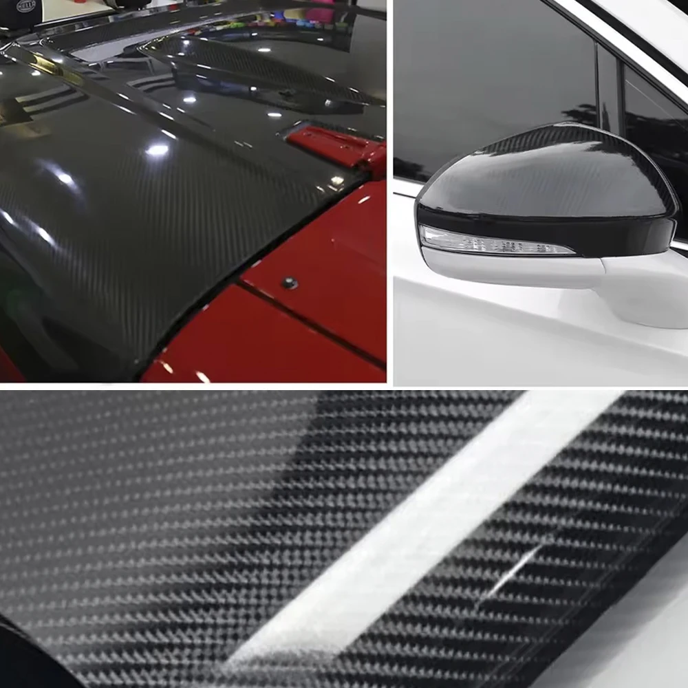 

1 Pc 6D Carbon Fiber Roll Car Sticker DIY Motorcycle Tablet Sticker 10/20/30*152cm Glossy Black For Car Body Interior Decoration