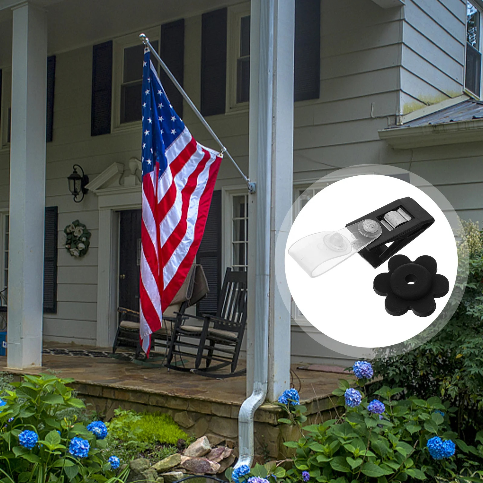 

6Set Garden Flag Anti- Plastic Clamp Durable Stopper Lawn Banner Holder Windproof Flag Fixing Clamps