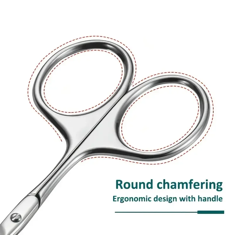 قطعة واحدة من مقص الحواجب والبشرة الاحترافي من الفولاذ المقاوم للصدأ للتقليم وإزالة الشعر وتقليم شعر الوجه