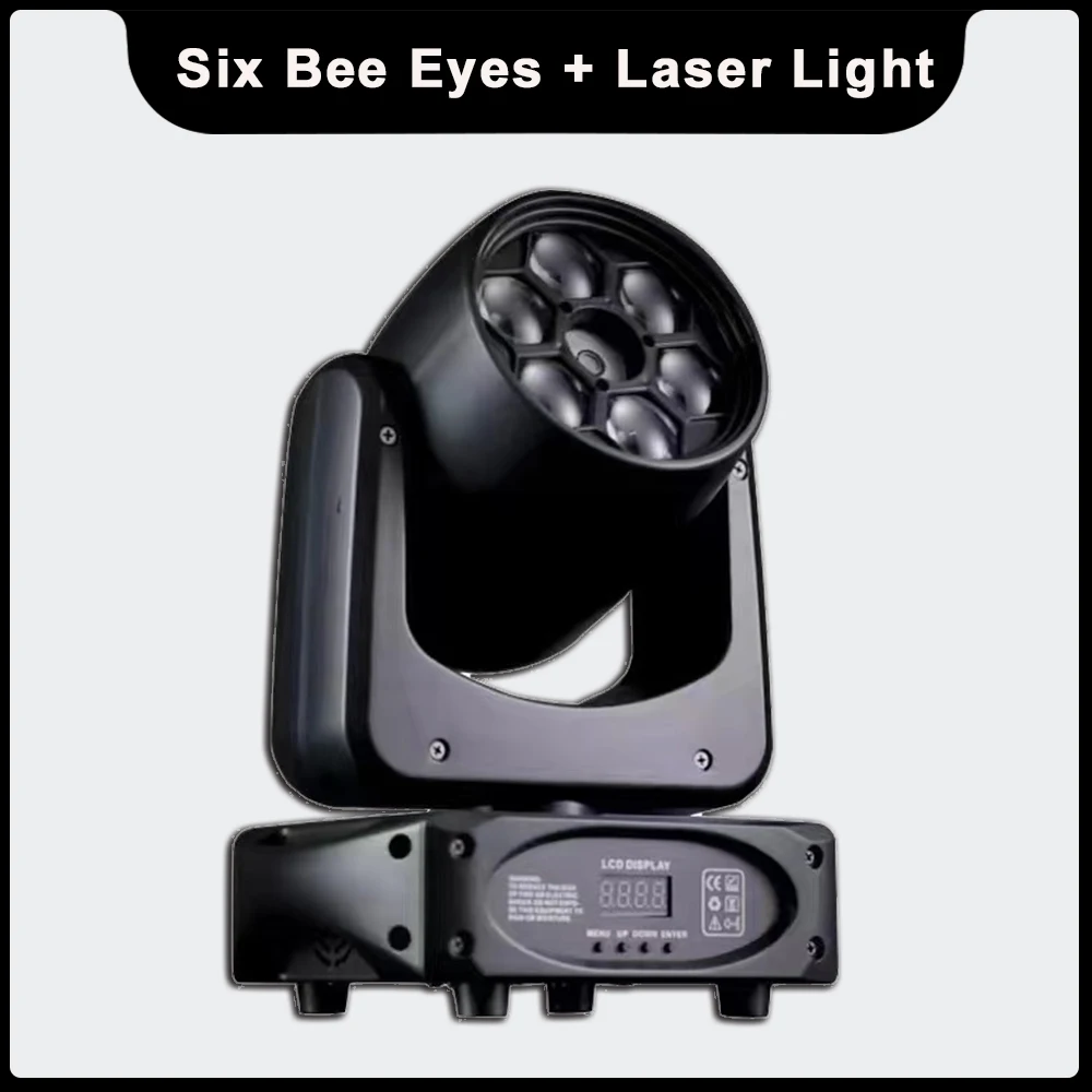 

YUER Bee Eye Laser Strobe Moving Head Light with Green Laser Effect DJ Disco Bar Party Club Festival DMX Stage Effect Lighting