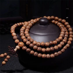 Multilayer 108 Wood Beads Lotus Bracelet Tibetan Buddhist Mala Buddha Charm Rosary Bracelet Yoga Wooden For Women Men Jewelry