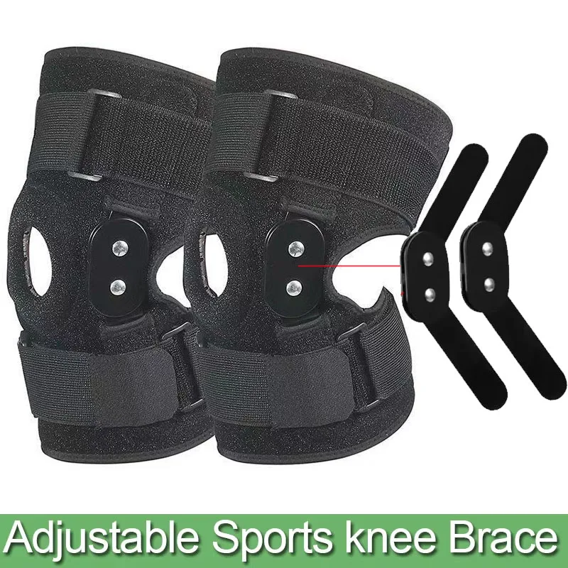 Hinged Knee Brace Adjustable Pain Arthritis ACL PCL Meniscus Tear Knee Support with Side Stabilizers of Locking Dials for Knee