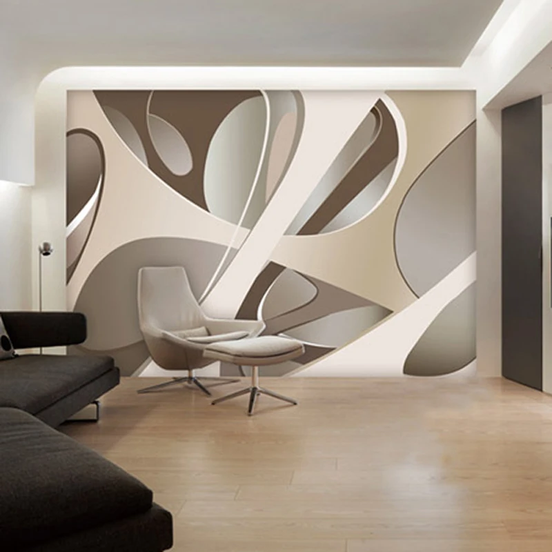 3Dstereoscopic minimalist geometric lines TV background wall living room wallpaper film and television wall cloth mural painting