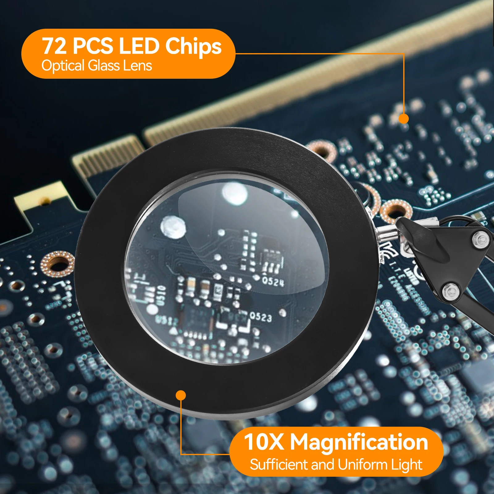 5X/10X beleuchtete Lupe USB 3 Farben LED Lupe für Lötkolben Reparatur/Tischlampe/Hautpflege Schönheit