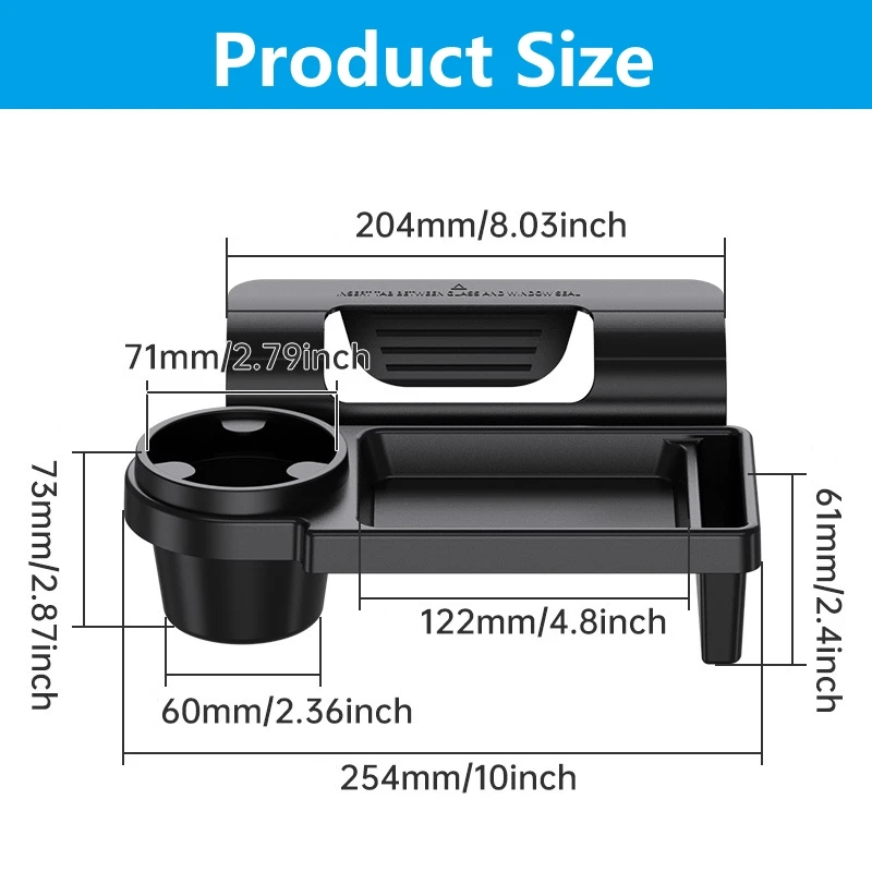 1pc Multifunctional Car Organizer Box With Cup Holder Drink Holder Side Door Window Phone Slot Hanging Storage Rack For Vehicle