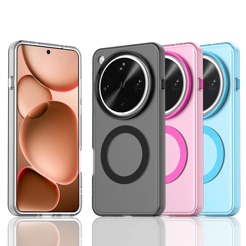 حافظة فاخرة مضادة للصدمات لهاتف OPPO Find X8 Pro X8S X8 Ultra Magsafe مغناطيسية لاسلكية شحن غير لامعة غطاء خلفي Funda Shell #1