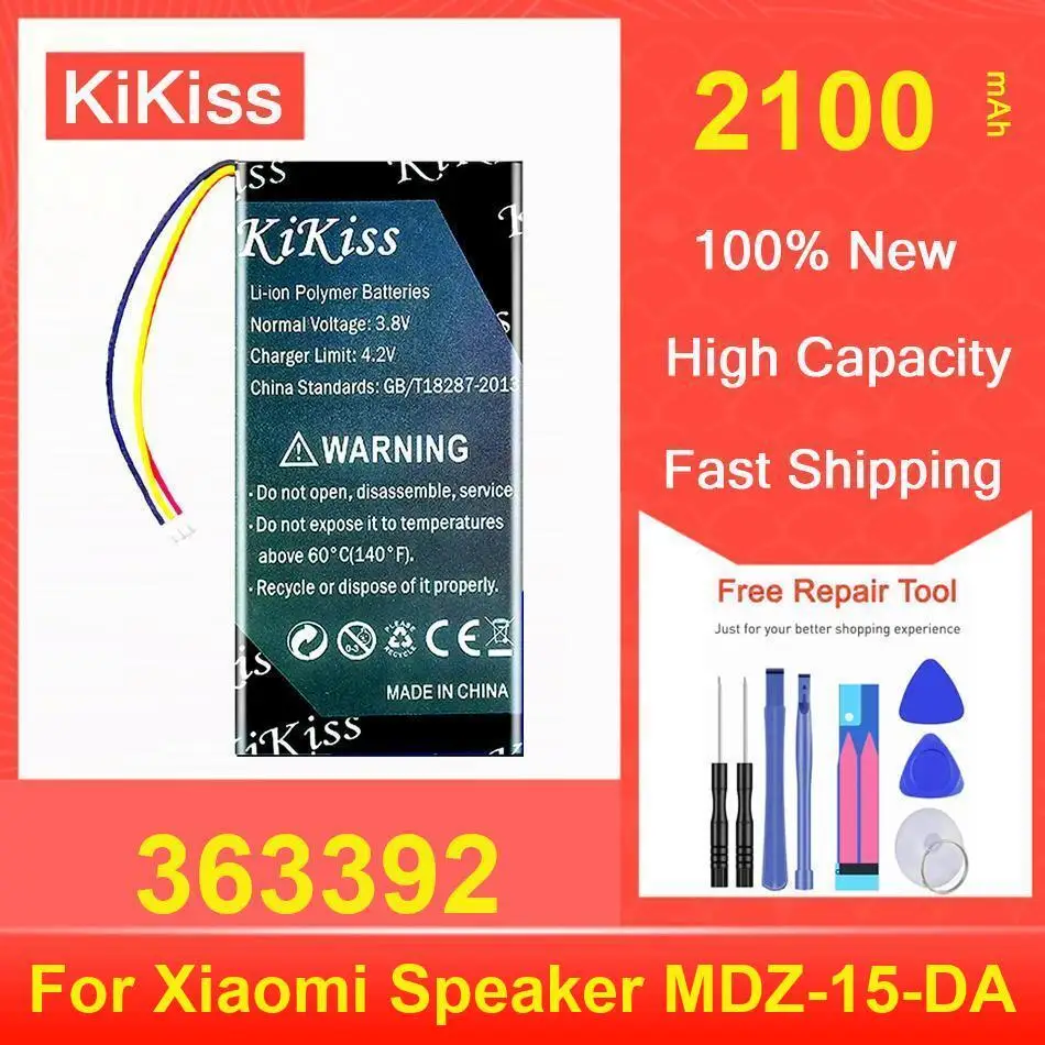 

Kikiss Battery 2100Mah 363392 For Xiaomi Speaker MDZ-15-DA