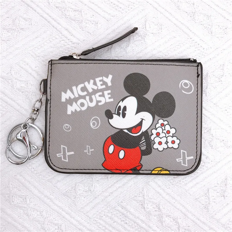 

Disney Bag Mickey Minica Set Girls Coin Purse Cute Cartoon Donald Duck Print Student Rice Card Bag Loose Purse with Key Chain