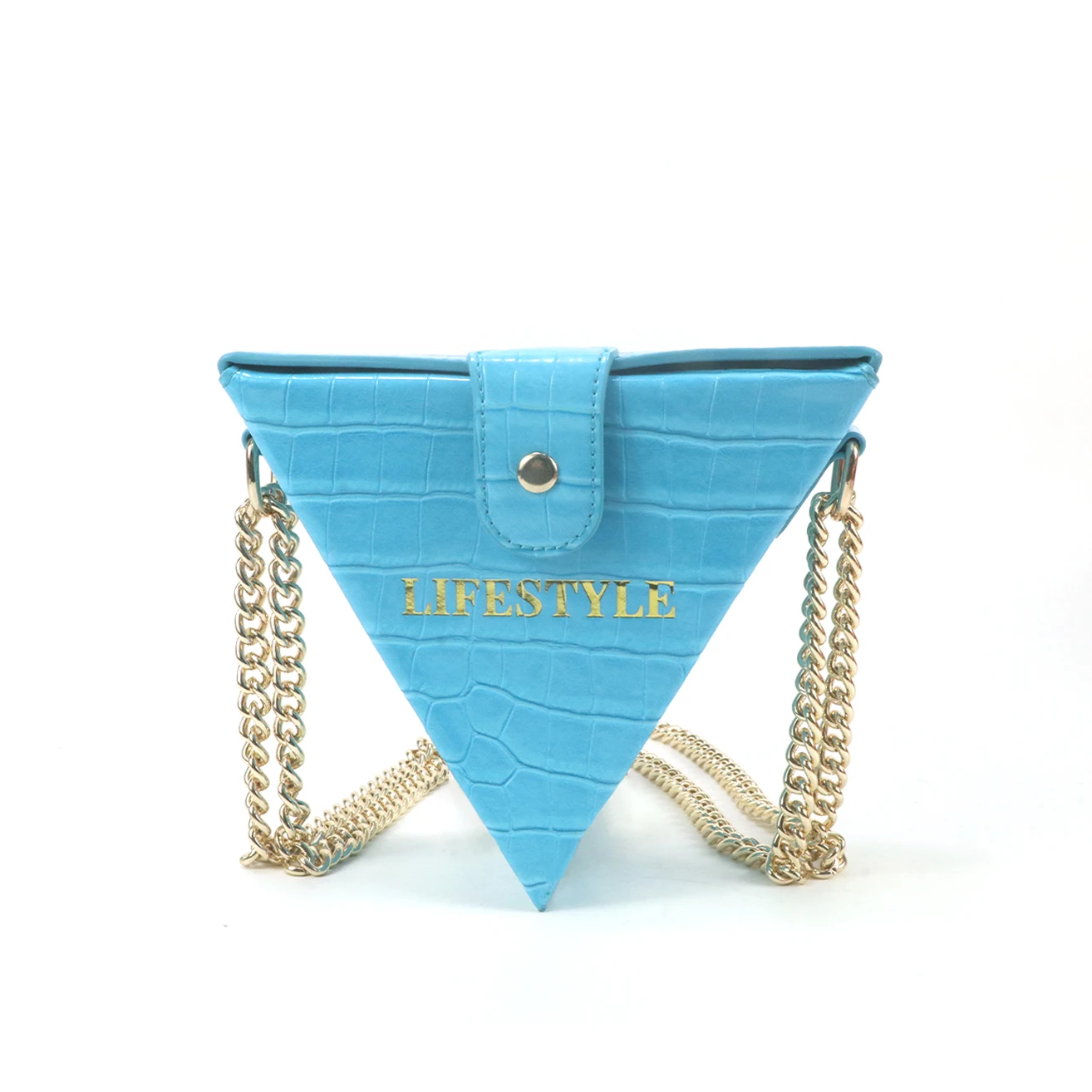 

Gorfia Fashion Women's PU Leather Handbag Casual Small Triangle Shoulder Messenger Bag with Chain Strap Tote