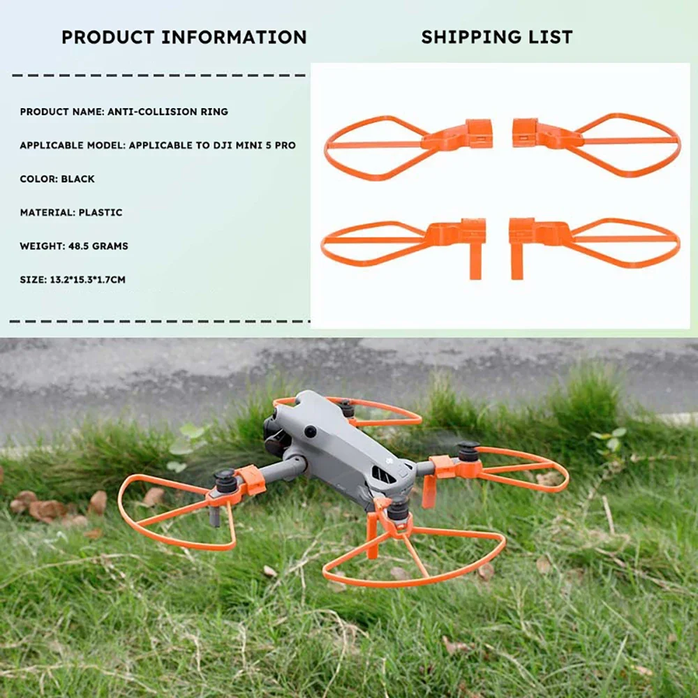 Propeller Guard for DJI Mini 5 Pro Props Protector with Tripod Wing Fan Bumper Cage Cover for Mini 5 Pro Drone Accessories