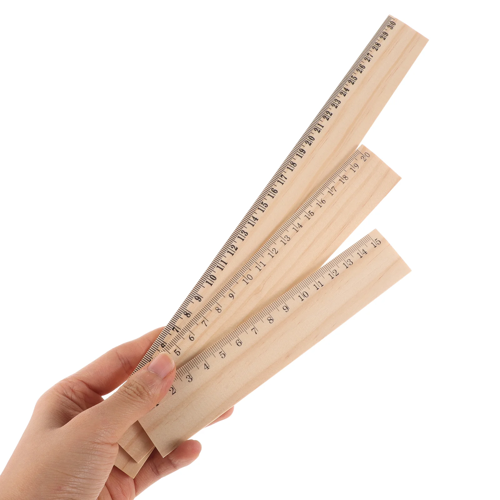 9 Pcs Centimeter Ruler Wooden Office Carpenter Double Strip Quilting Woodworking Rulers