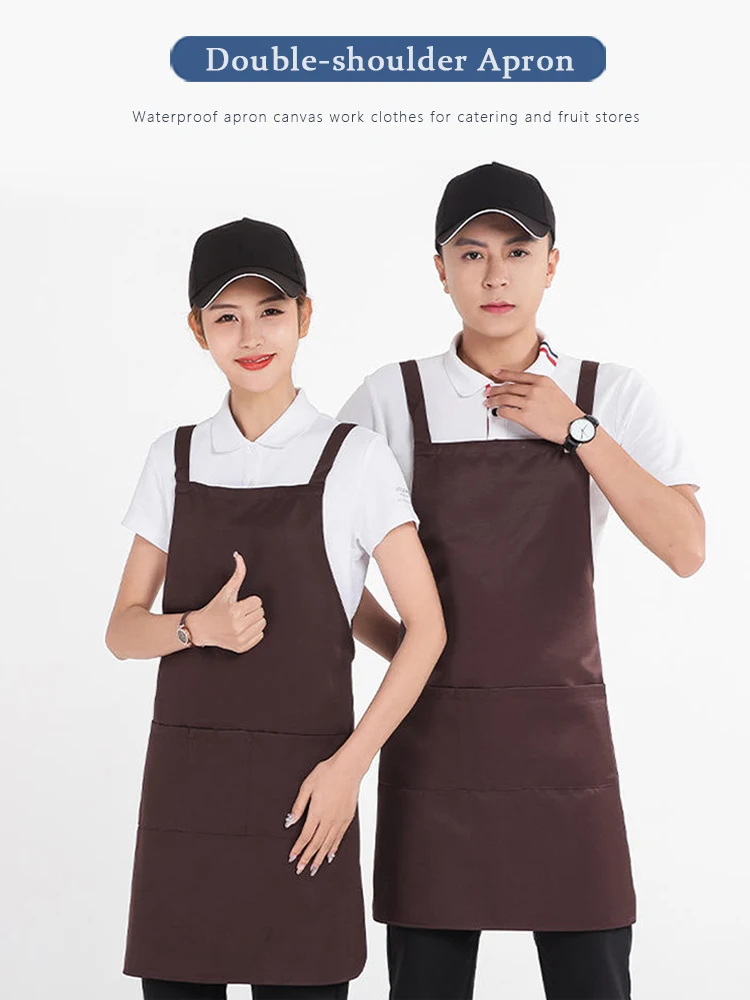 Профессиональный водонепроницаемый фартук с перекрестными ремнями на спине - прочная спецодежда для продуктового магазина, фруктового рынка, ресторана, магазина напитков, персонала