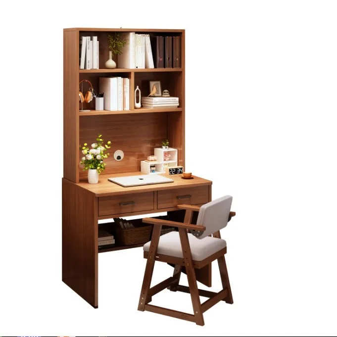 simple Bookshelf integrated table small apartment computer desk desktop home bedroom student adult learning to write