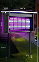 JOYINLED Solar Mosquito Killer Lamp IP65 Waterproof Outdoor Light with UV Attraction, Metal&Flame Retardant PP Garden Yard Patio