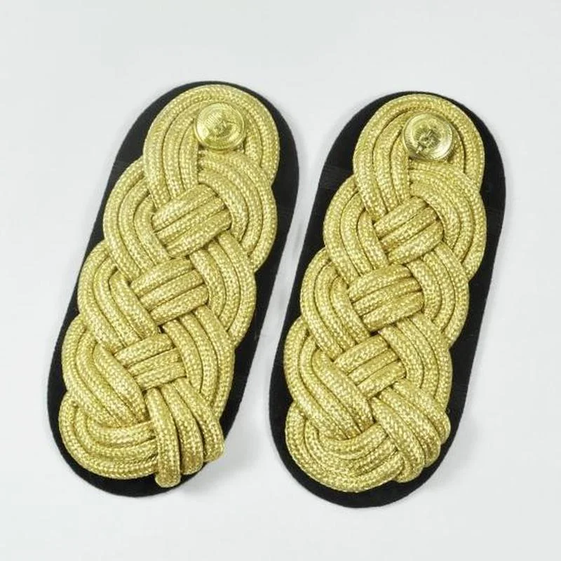 Saudi Military Rank Insignia Epaulettes Oval Hand-woven Shoulder Band Badge for Militar Army Officer Uniforms Accessories