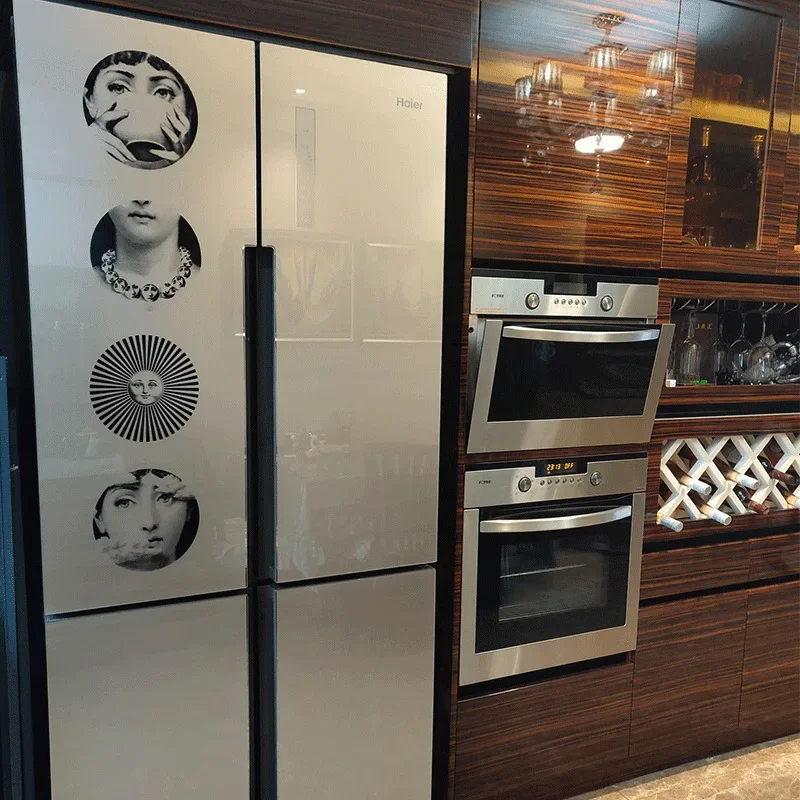 

Creative face refrigerator sticker living room bedroom kitchen self-adhesive wall sticker suitcase decoration waterproof sticker