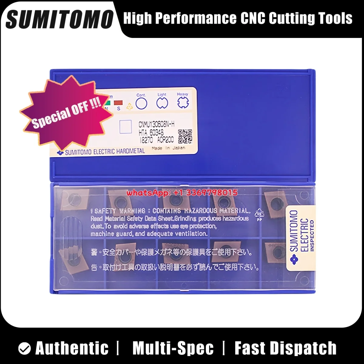 

SUMITOMO Original CNMU CNMU130608N-H ACP200 Turning Insert 10pcs