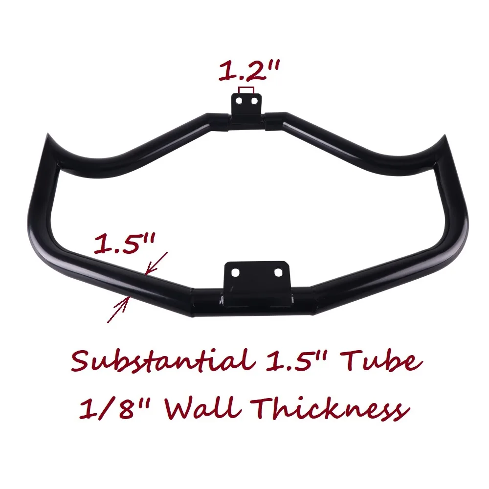 Pelindung mesin Diameter 1.5 inci, Bar tabrakan ketebalan dinding 1/8 inci, Bar jalan raya hitam untuk 2004-up Harley Sportster Iron 883