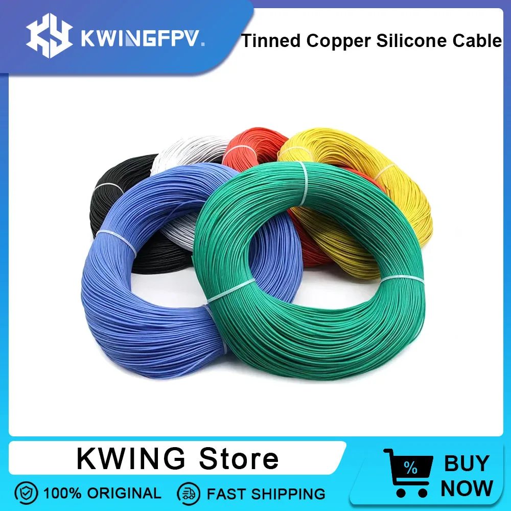 10 meter/lot High Quality wire silicone 12 14 18 20 22 30AWG Ultra Soft Silicone Wire High Temperature Flexible Copper
