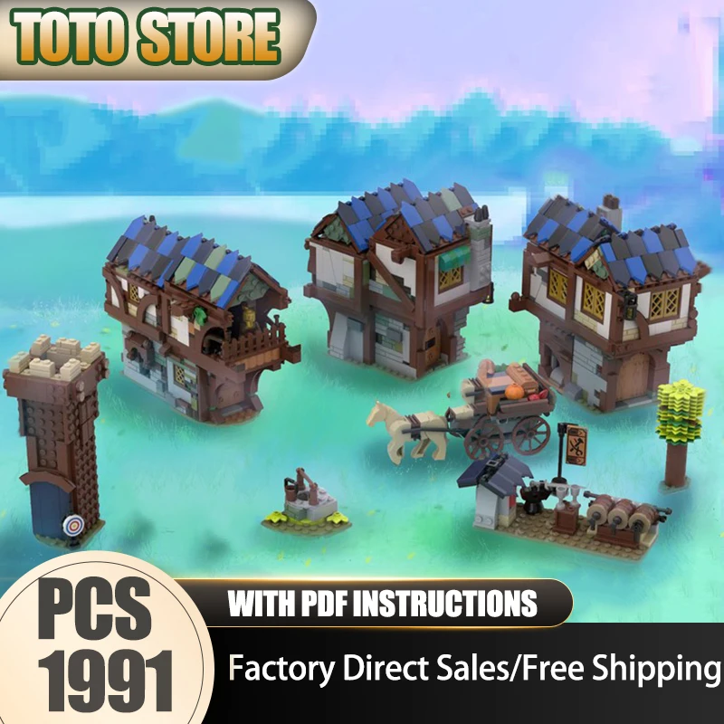 Moc Building Bricks Woad Village ModelTechnology Modular Blocks Medieval Castle Model Gifts Christmas Toys DIY Sets Assembly