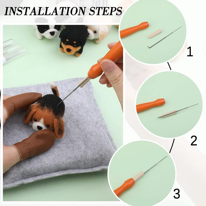 Agulha Felting Kit com Instrução, Tapete De Espuma, Artesanato DIY, 1 Conjunto