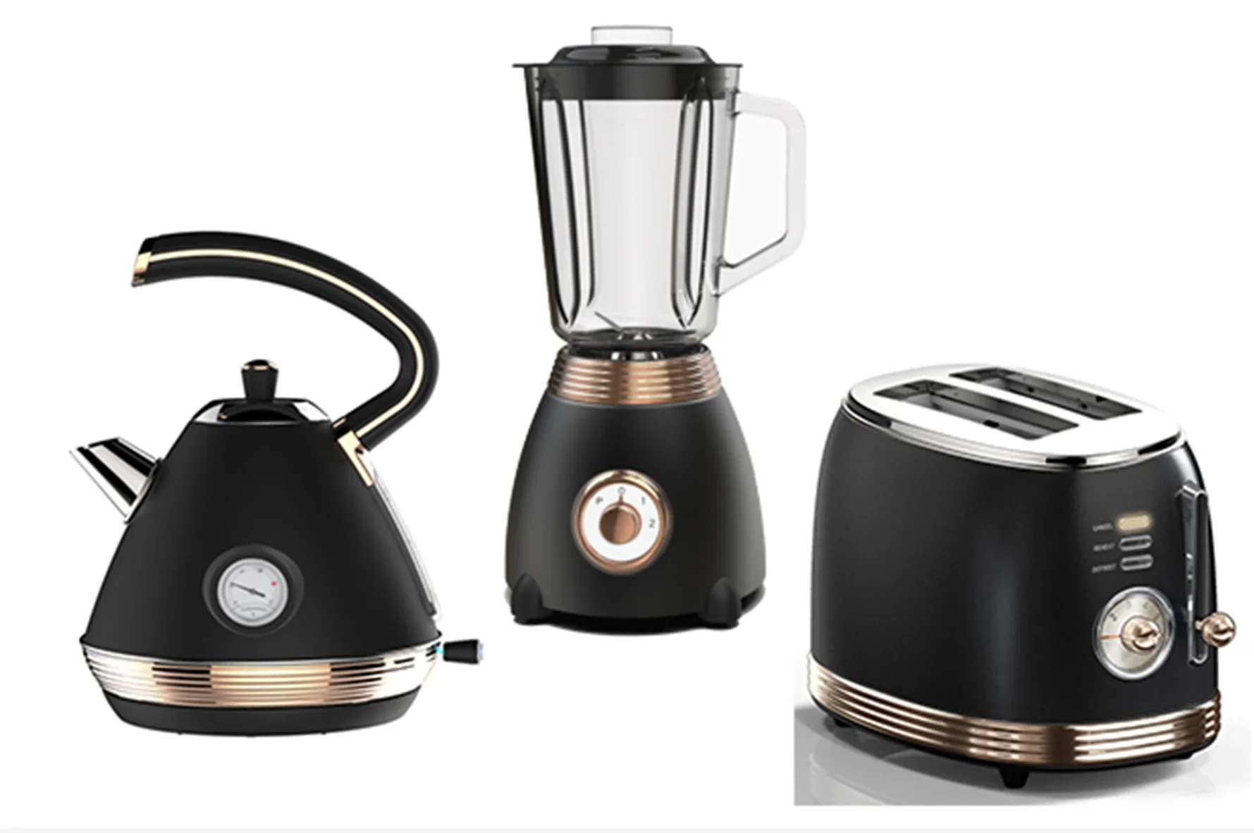 Unique home appliances kettle&toaster blender set Nordic Rapid Boil Jug Kettle Matt Finish 3000w 1.7 L kettle breakfast set