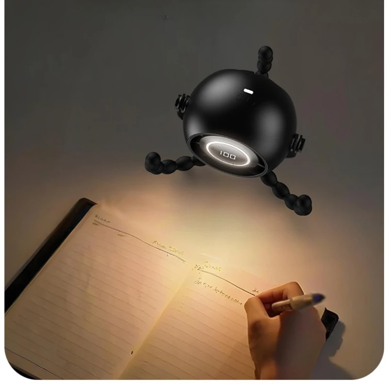 Baby Stroller Outdoor Fan Silent Desktop Night Light USB Fan Portable Digital Display Turbine Octopus Fan with Supporting Frame