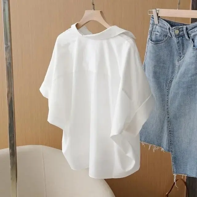 

Short Sleeve Shirts Womens Light Luxury Jacquard Balloon Pintuck Cropped Tunic Artistic Preppy Urban Student Modern