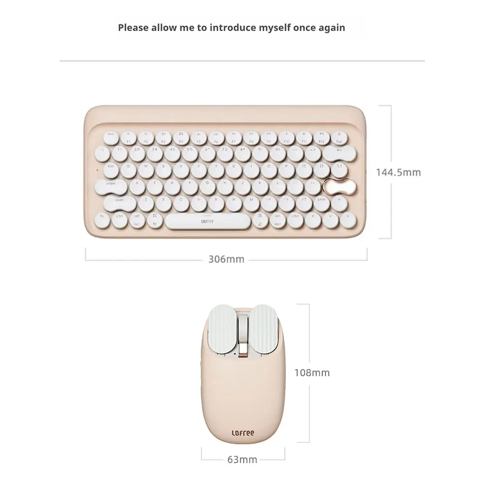 Lofree Wireless Bluetooth Mechanical Keyboard for Stylish Women Professionals Office Travel 2-Mode Portable Rechargeable