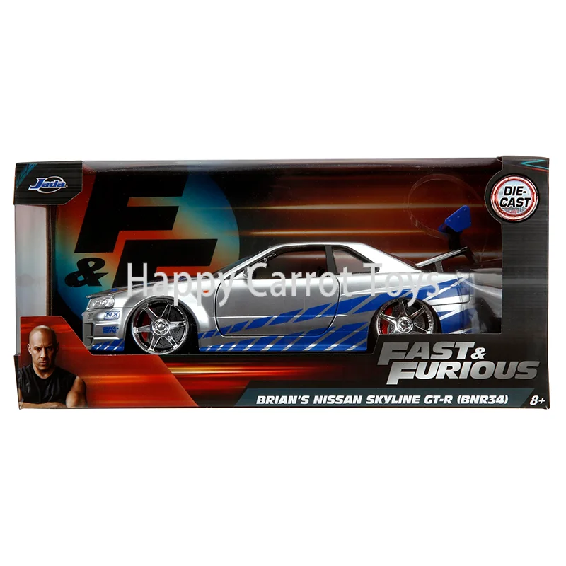 Original Jada 1:24 Nissan Skyline GT-R R34 Die Cast Model