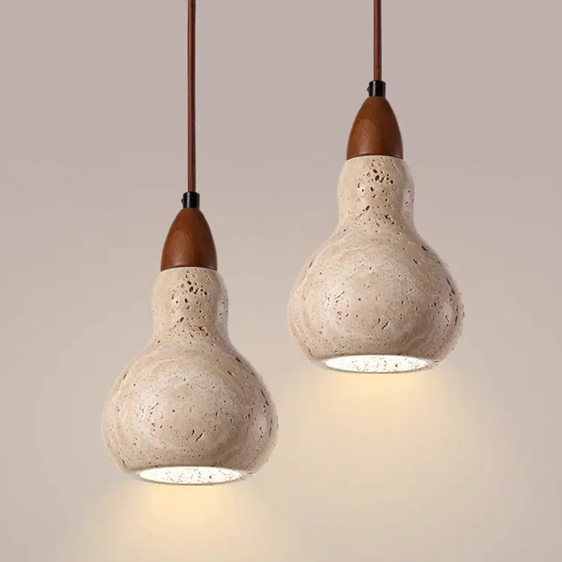 

Vintage Natural Stone Art Pendant Lamp LED Hanging Chandelier Dining Room Bedroom Bedside Decoration Home Lighting Fixtures