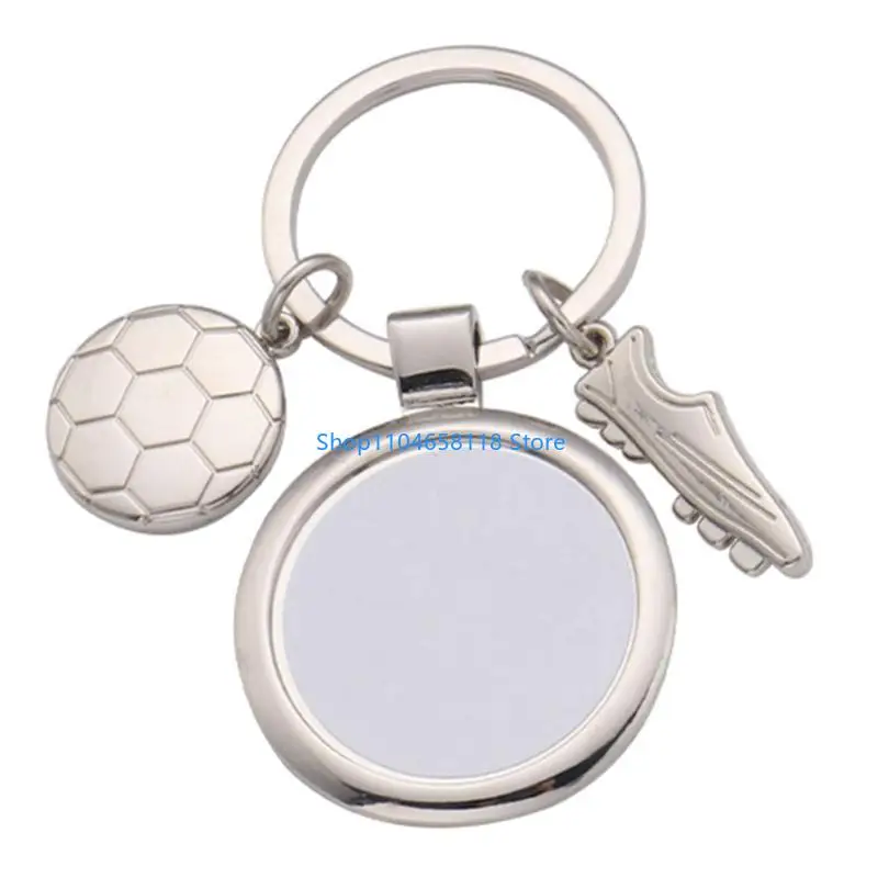 Sublimation Blank Keychain with Metal Keyring Heat Transfer Keychain for Christmas Children Day Birthday Present