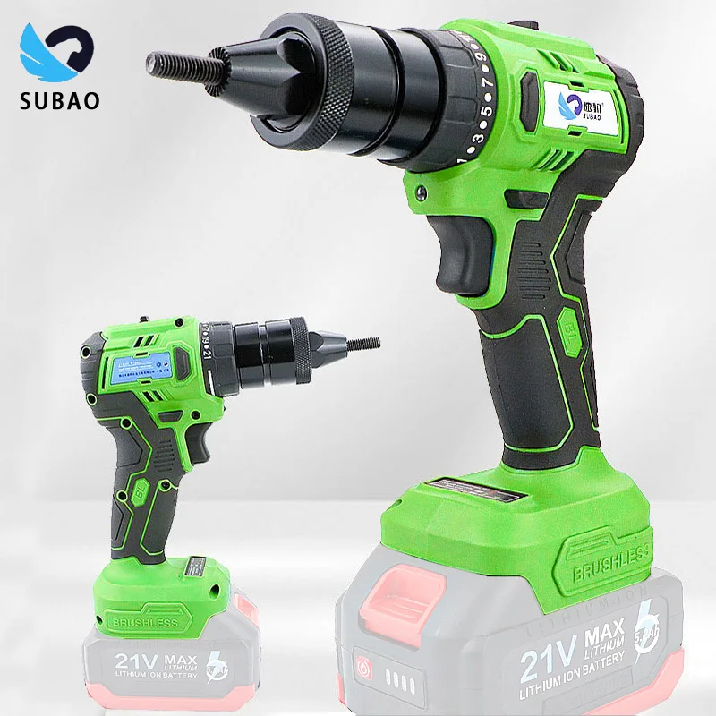 

SUBAO K18 Rechargeable Rivet Gun M3M4M5M6 Powerful Brushless Pulling Nail Gun 21V Rivet Tool Without Battery