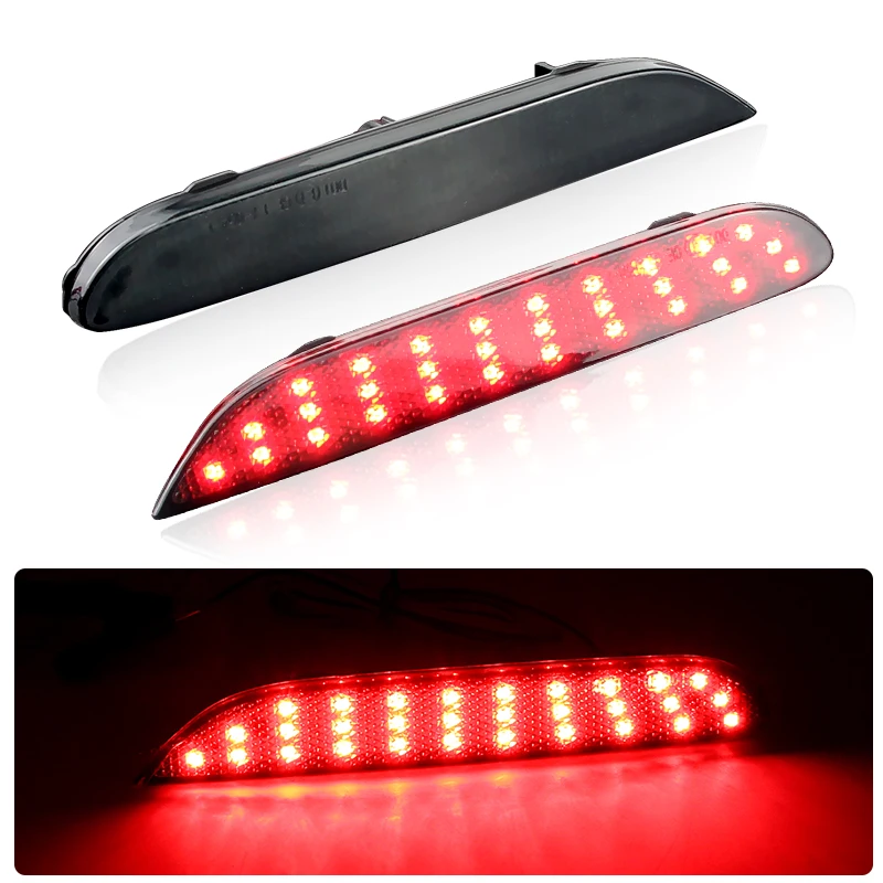 

2Pcs OEM# 26560JJ90A Red/Black Lens LED Rear Bumper rReflector Light for Nissan Leaf Pathfinder Rogue Altima For Infiniti JX35