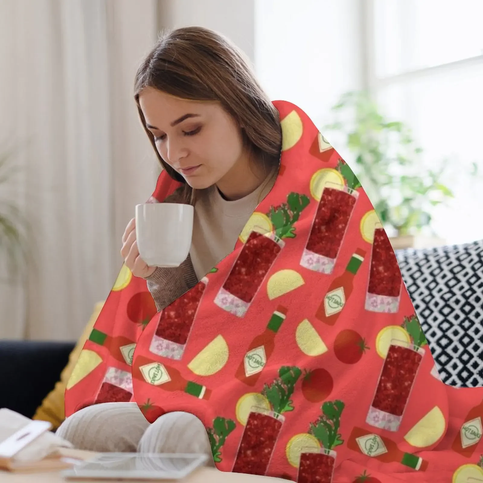 بطانية رمي ماري الدموية للأريكة، بطانيات قيلولة لمصممي الأريكة الرقيقة