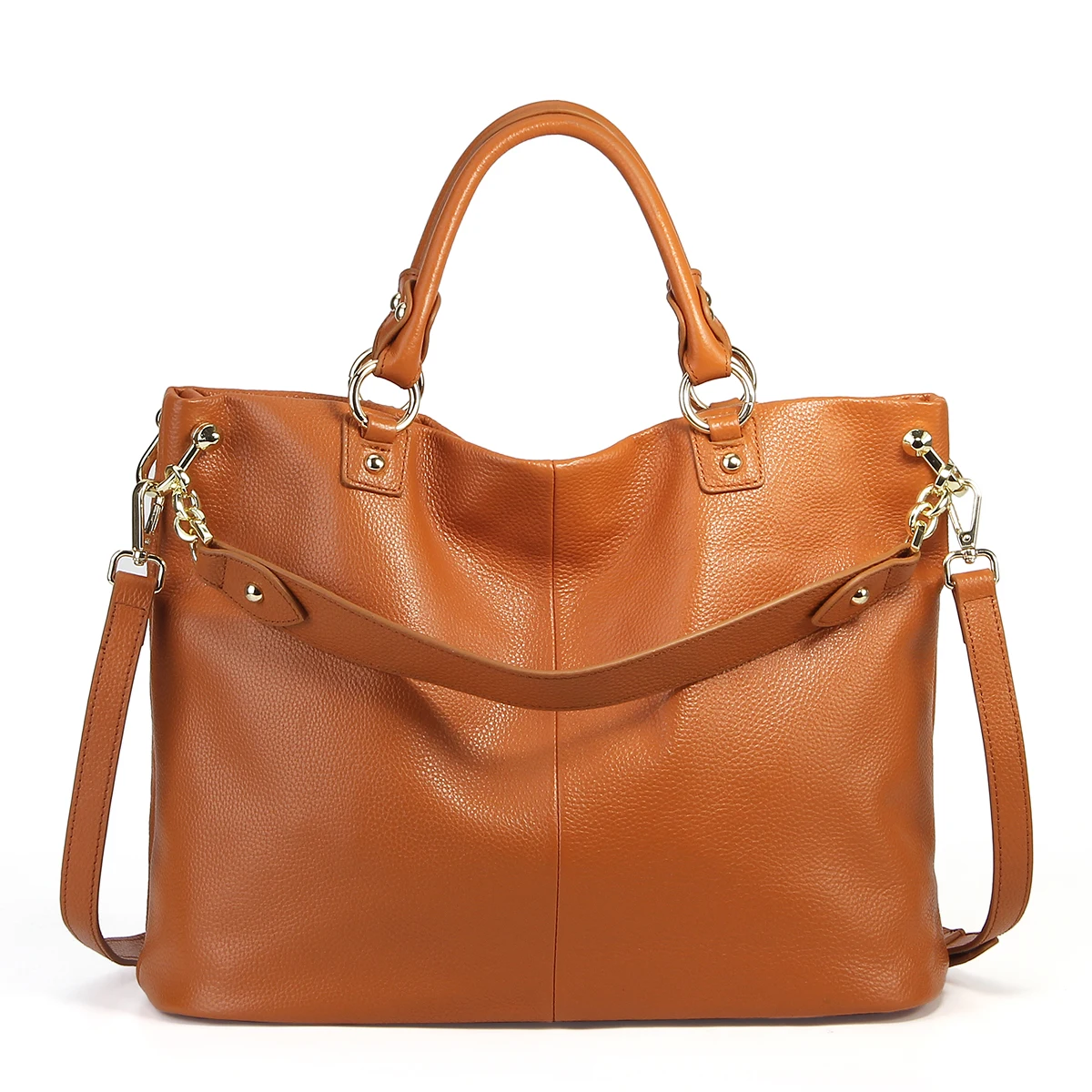 

100% Genuine Leather Women's Handbag Women Solid Casual Tote Bag Luxury Large Capacity Elegant Crossbody Bag Commuter Bag