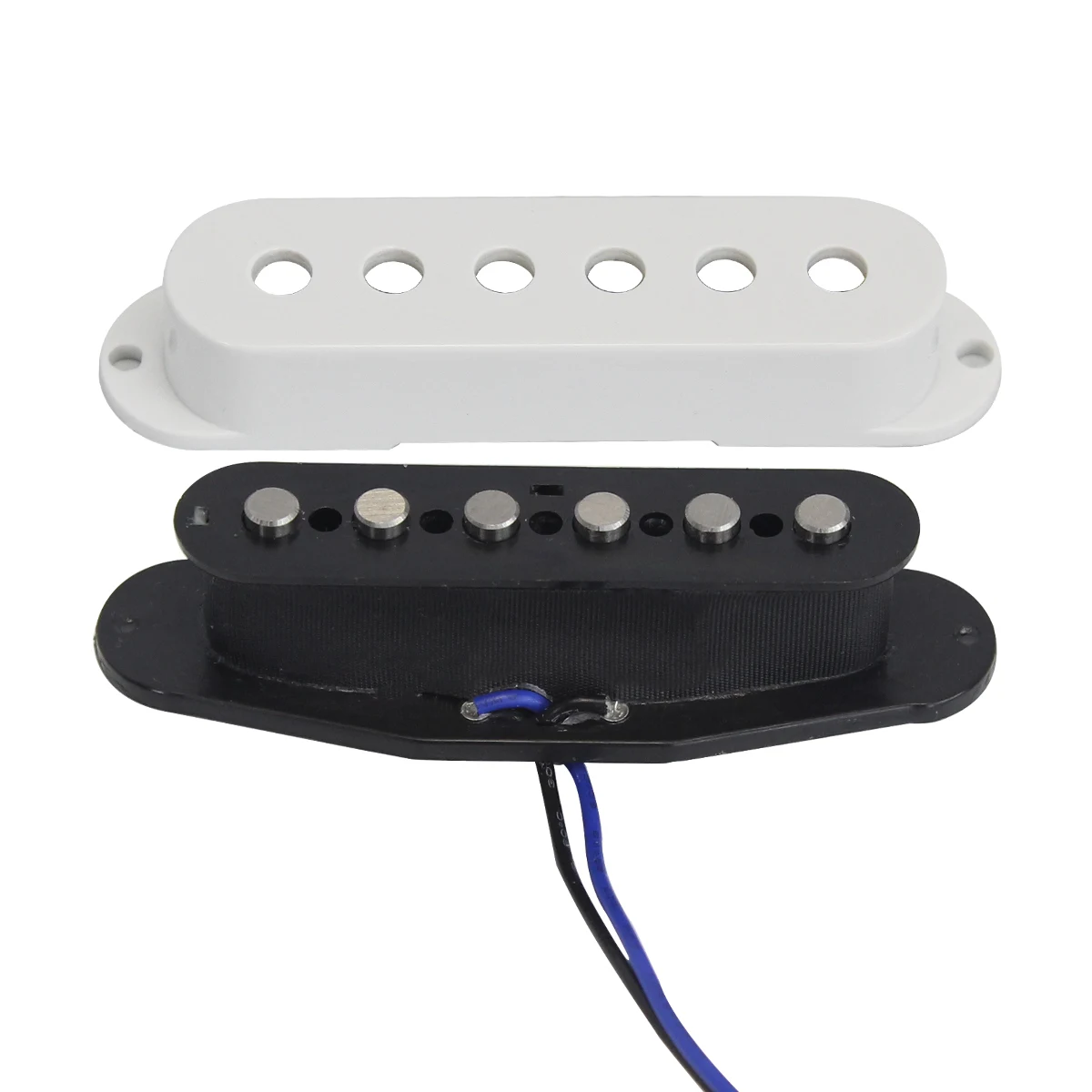FLEOR 3PCS Flat Top Single Coil Pickups Vintage Alnico 5 ST Electric Guitar Pickups 50/50/52mm Set White