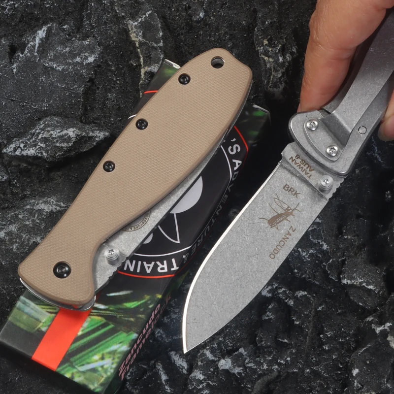 Folding pocket knife AUS-10A Steel blade Outdoor Survival Tactical Knife EDC Hunting portable self-defense tool