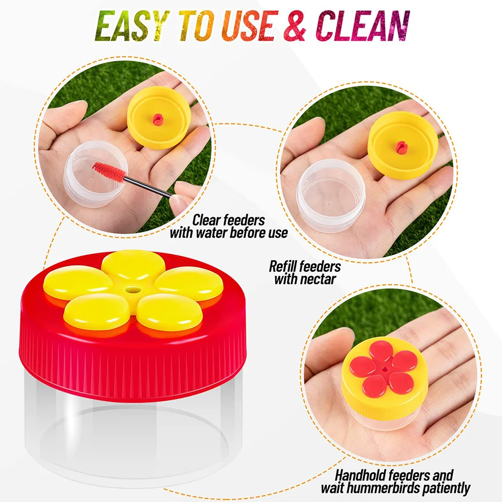 Comederos de mano con cepillo de limpieza para pájaros, cuencos y bebederos para jardín, 4 paquetes