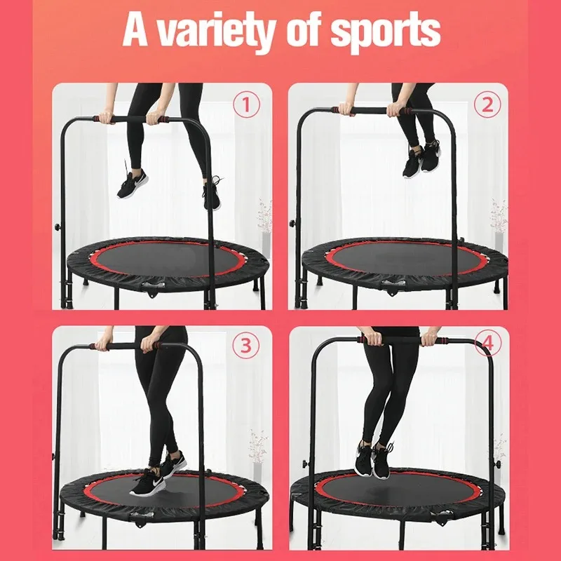 48 Inches Foldable Trampolines For Kids Adult Gymnastic 300KG Bearing Portable Trampoline Indoor Exercise Equipment Drop Ship