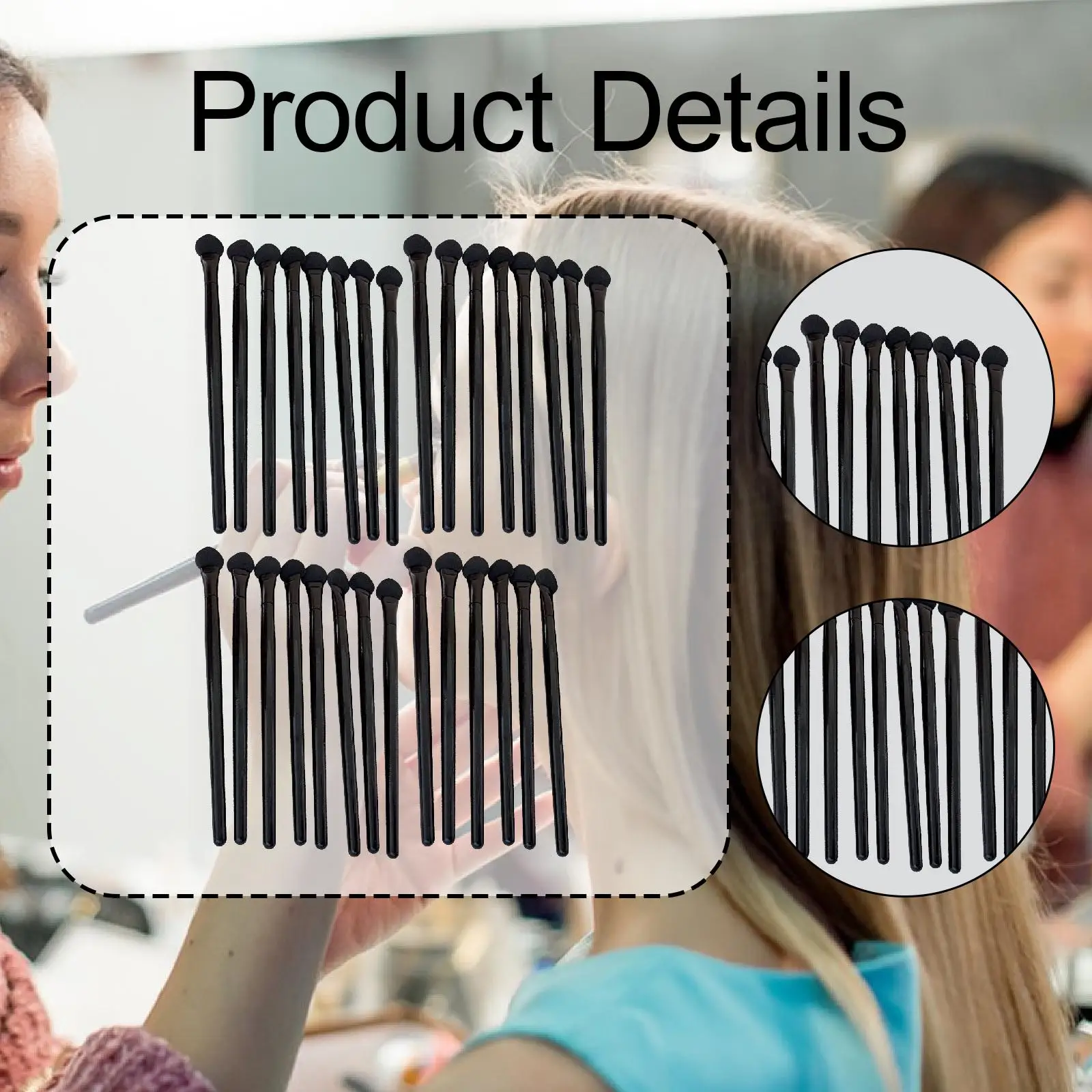 30x pinceaux à fard à paupières jetables, applicateurs de maquillage en éponge pour bal de promo pour femmes