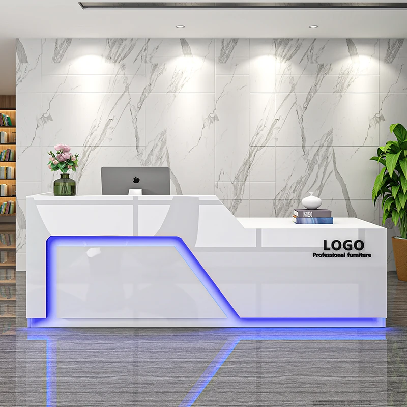 مكاتب استقبال بتصميم بسيط، منظمات ترحيب، مكاتب استقبال للعرض الأوروبي، أثاث تجاري فريد من نوعه من سكريفانيا #4