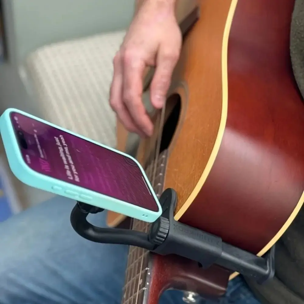 Adjustable Magnetic Guitar Phone Holder with Clip Non-slip Ukulele Phone Bracket Easy To Install Multipurpose